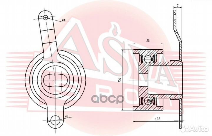 Ролик натяжной hnbp-005 asva