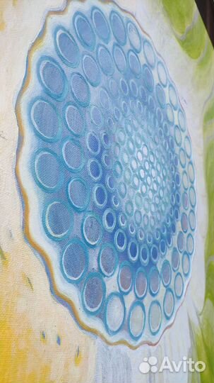 Картина маслом Абстракция живопись жёлтый зелёный