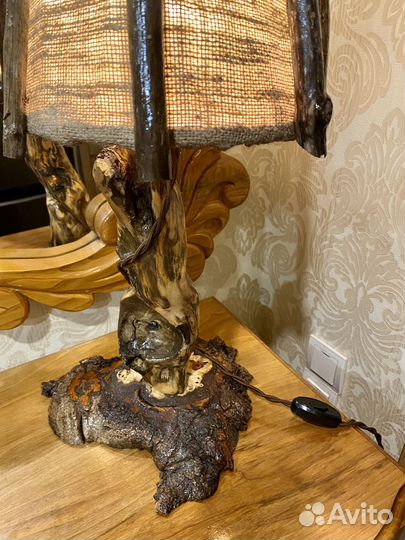 Светильник из дерева и коряг;высота 50см