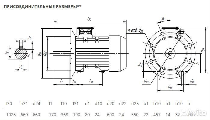 Электродвигатель аир 280S10 (37кВт-600об) новый