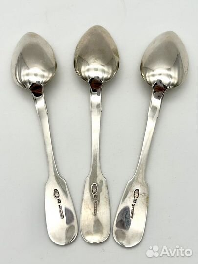 Ложки чайные 3 шт. Серебро 84 проба С. П. бургъ