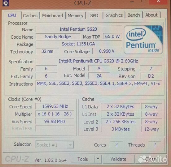 Компьютер Intel Pentium G620 с монитором