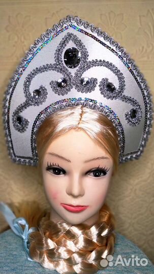 Кокошник для Снегурочки-2 Белый