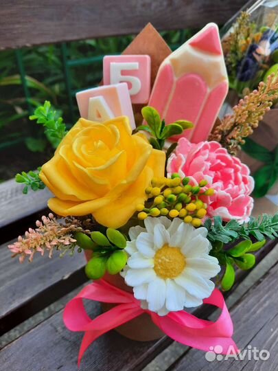 Букет на день учителя из мыла ручной работы