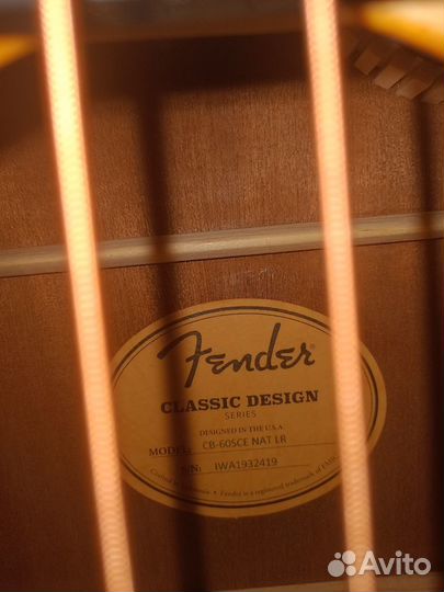 Акустическая бас гитара fender CB-60SCE bass