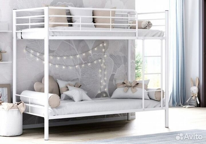 Двухъярусная кровать манеж с высокими бортиками