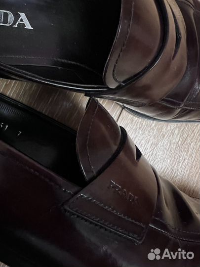 Prada бордовые лоферы (7, 42)