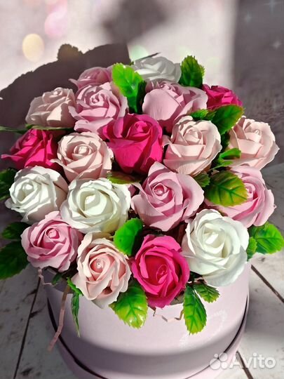 Букет из 19 мыльных роз на 8 марта