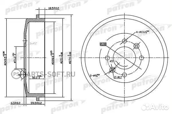 Тормозной барабан Ситроен Берлинго