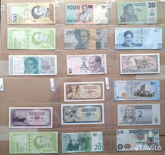 Иностранные банкноты, боны мира, купюры, деньги