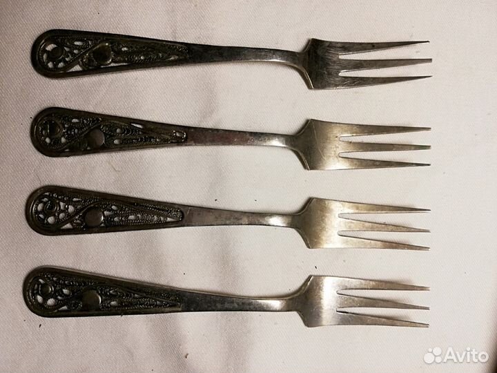 Вилки десертные мнц мельхиор филлигрань