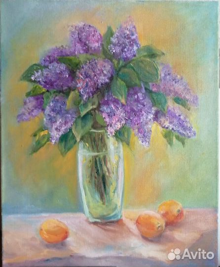 Картина маслом сирень