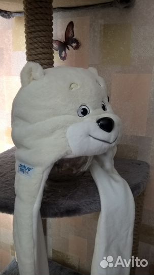 Шапка-варежки Белый медведь Сочи 2014