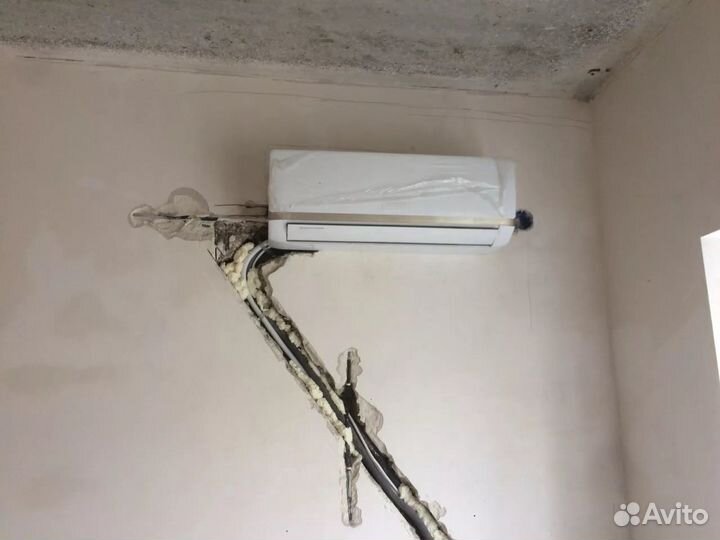 Установка сплит-систем, закладка трасс, Чистка