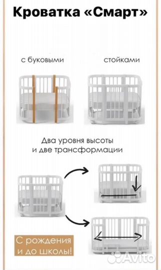 Кроватка детская от 0 до 7 лет