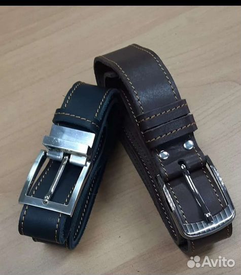 Мужской кожаный ремень ручной работы
