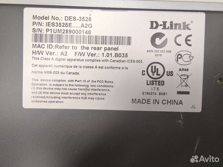 Коммутатор D-link DES-3528