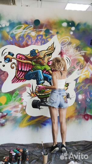 Художник, роспись стен, меловых досок, граффити