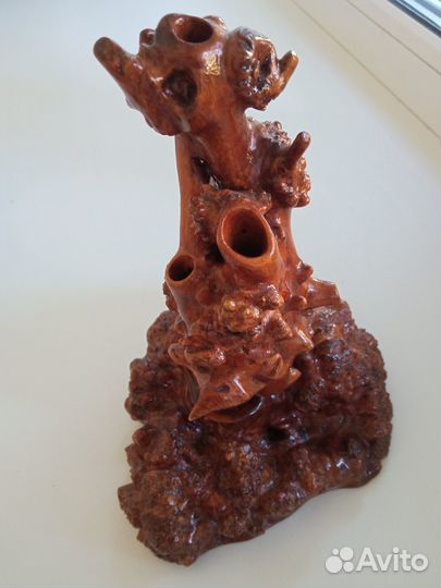 Ваза из капа оригинальная. Подсвечник