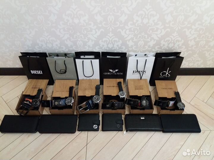 Набор часы,портмане и ремень