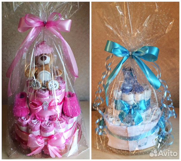 Торт из пусаерсрв.Подарок на рождение ребёнка