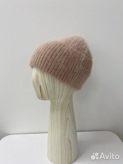 Шапка розовая из ангоры, новая