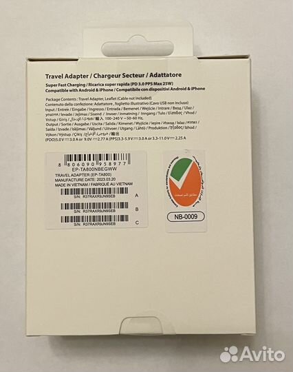 Сетевое зарядное устройство Samsung 25 W Type-C t