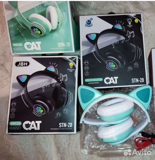 Наушники новые беспроводные светятся ушки
