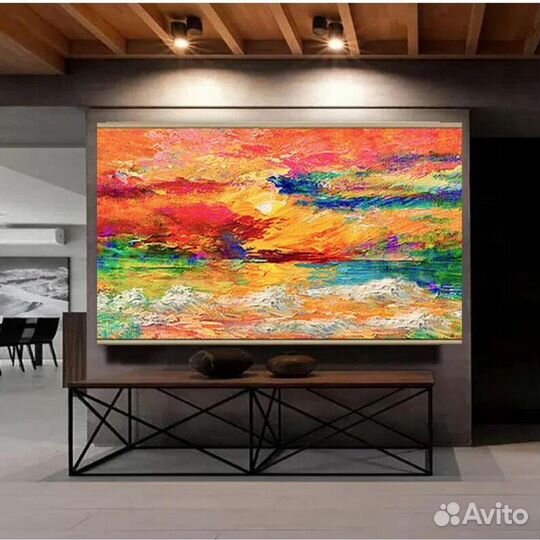 Яркая картина маслом восход