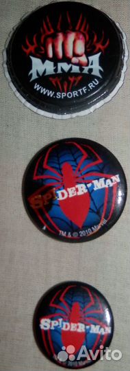 Значки: Аниме, Король и Шут, Spider-Man, Rock-Line