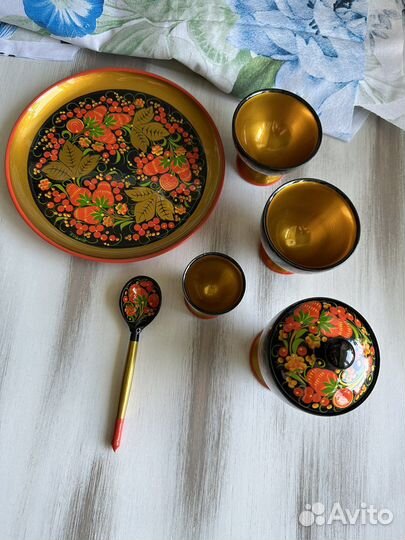 Новый Набор посуды хохлома