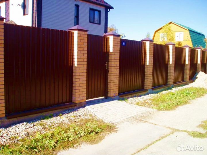 Заборы из профнастила, евроштакетника, 3D