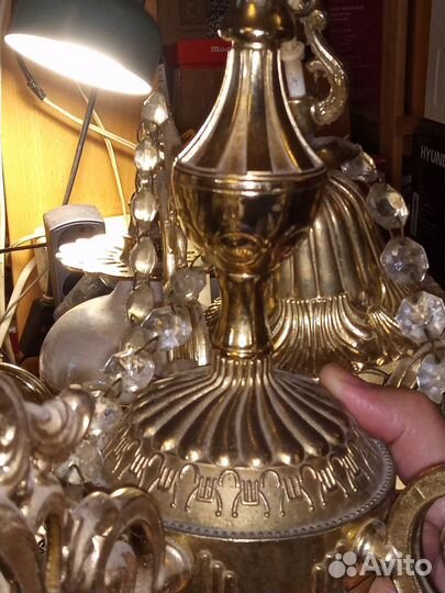 Люстра хрусталь/фарфор/позолоченный СССР