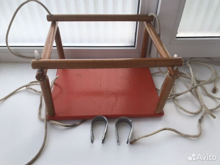Качели детские подвесные деревянные