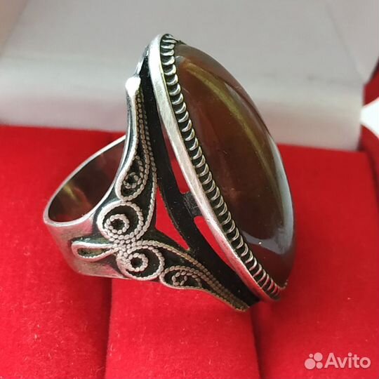 Кольцо Перстень СССР серебро 916 пробы яшма