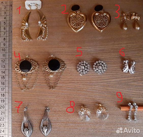 Винтажные серьги и клипсы СССР