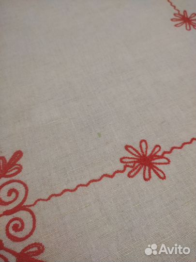 Скатерть льняная с вышивкой СССР