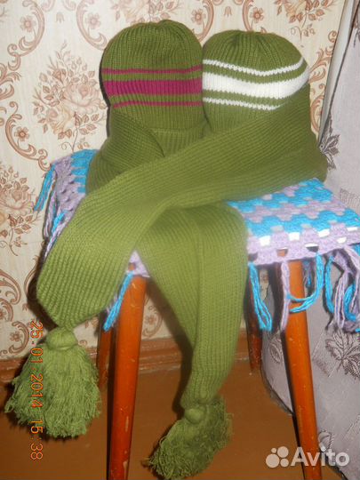 Новый детский комплект шапка+ шарф