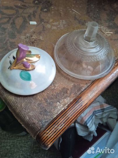 Крышечки стекло и фарфор, 10 штук