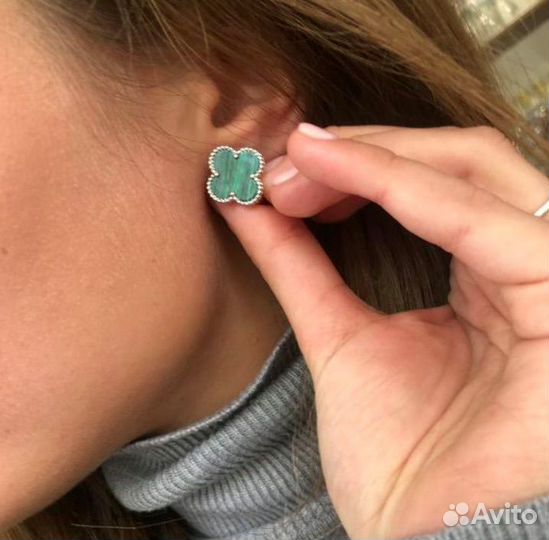 Серьги ван клиф клевер