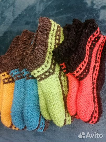 Тапочки-следки. Ручная вязка