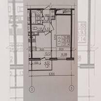 1-к. квартира, 40 м², 9/9 эт.