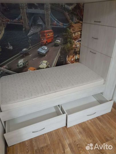 Детский уголок с кроватью и игровой ширина 227,5см