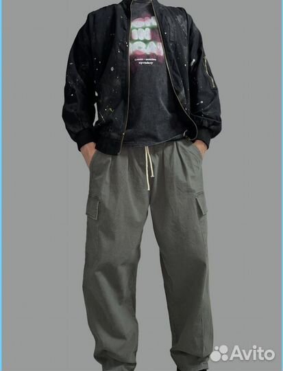 Мужские штаны карго y2k style,rick owens style