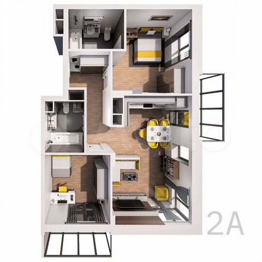 2-к. квартира, 78,5 м², 17/25 эт.