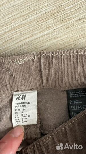 Джинсы вельветовые H&M и Benetton для девочки 134