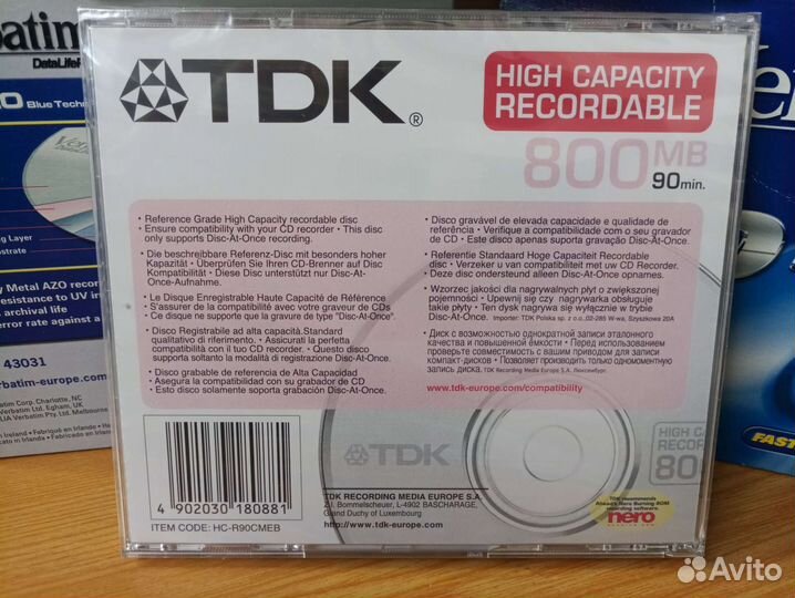 CD-R болванки диски TDK Verbatim metallic azo