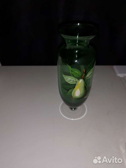 Ваза на ножке цветное стекло СССР