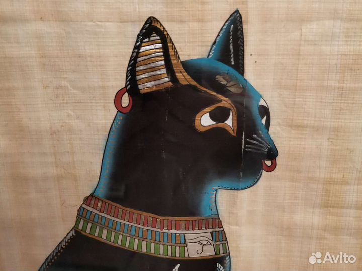 Картина на папирусе Египетская кошка