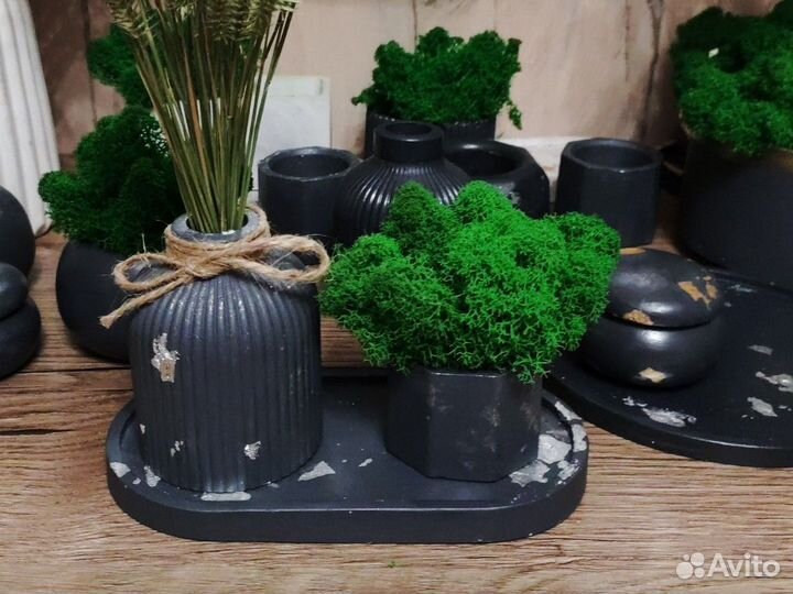 Наборы, кашпо из гипса некондиция